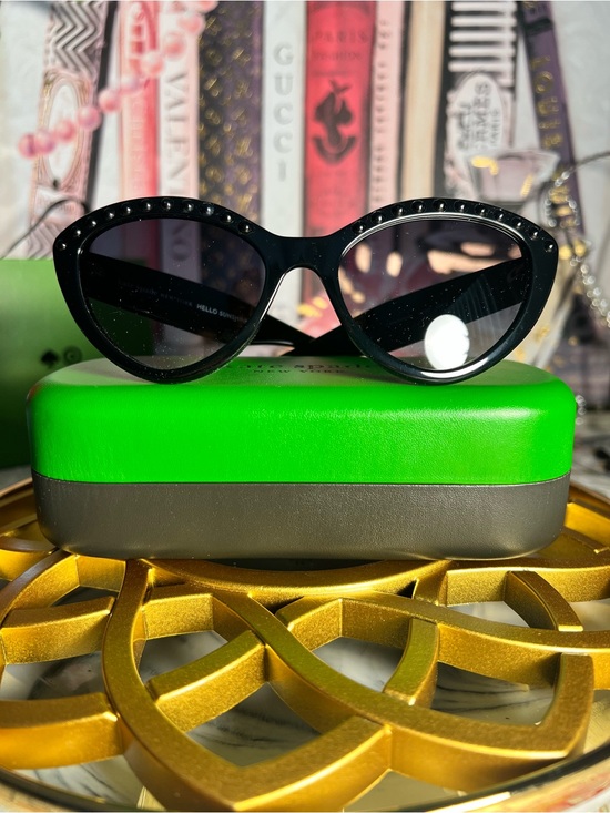 kate spade Black Pearl Cat-Eye Sunglasses with Stud Detailing main image 7
